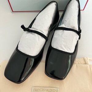 Frances Valentine Jude Patent Leather Black Mary Jane Flats
